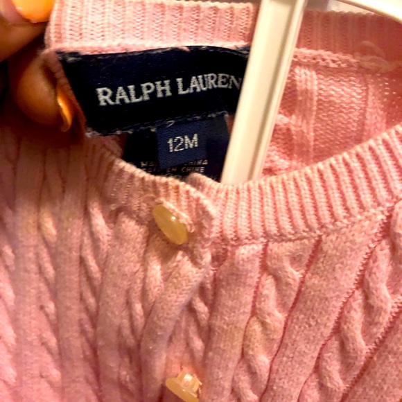 Toddler pink Ralph Lauren button sweater - Picture 2 of 2